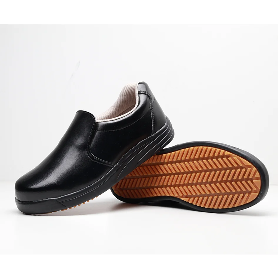 Custom Rubber Sole Men Oil Resistant Wear-Resistant Non-Slip Winter Warm Soft Elastic Work Kitchen Safety Chef Shoes
