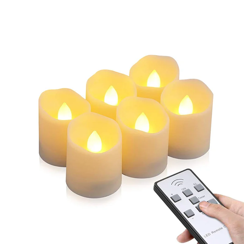 6 pack LED Candle Light Rechargeable LED Candles Tea Light Flameless Tea Lights with Remote Timer for Home decorations