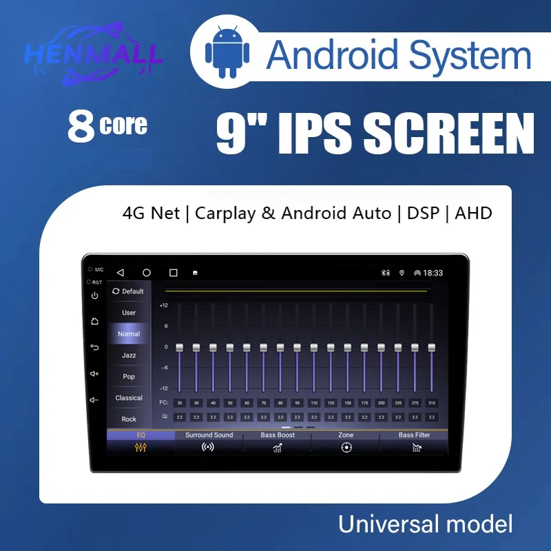 Henmall 9 дюймов HDMI головное устройство Универсальный 2Din 2.5D экран радио FM BT GPS навигационный плеер двойная записывающая камера автомобильный DVD-плеер