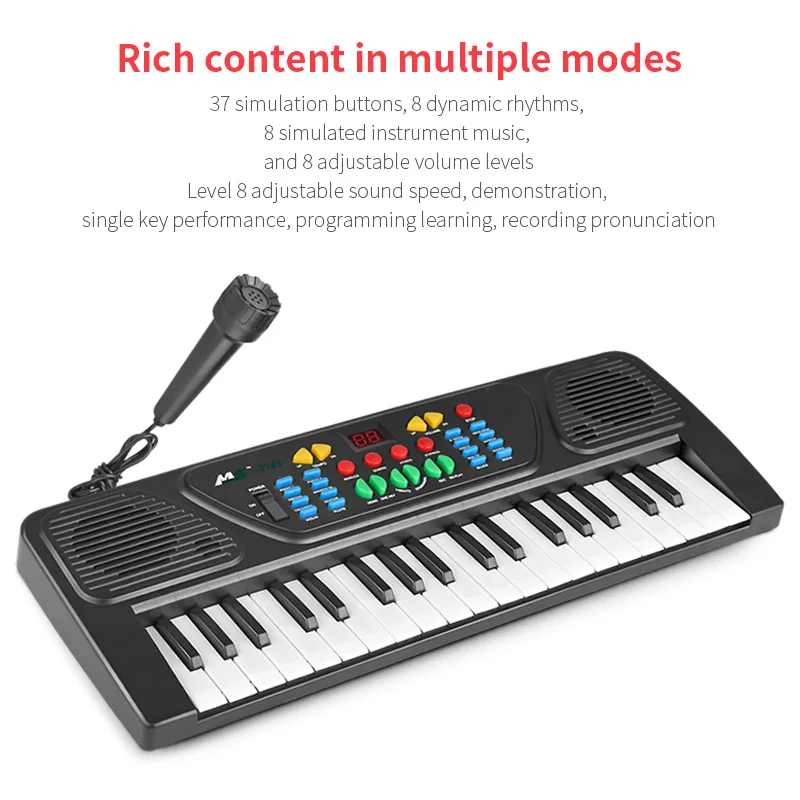 Children Study Education Electronic Keyboard Multifunctional Organ Piano Microphone USB Music Musical Instrument Toys Kids