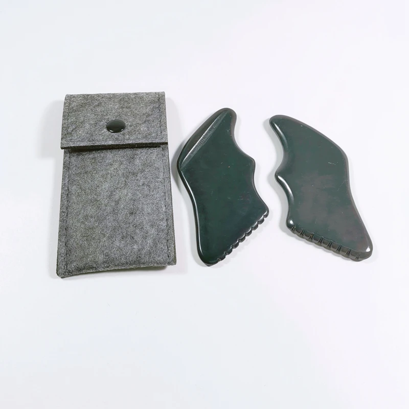 Best Price Comb Gua Sha Tools Metal Facial Jade Roller for Face and Body Skin Care Set Bian Guasha Stone