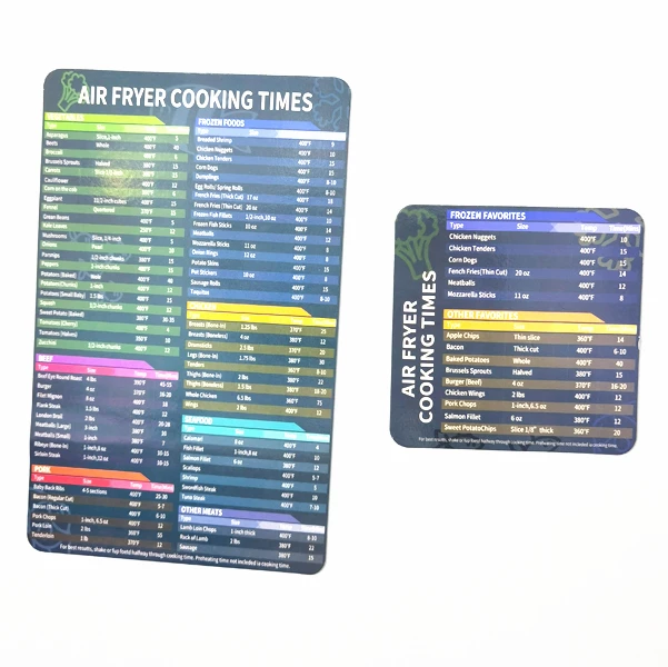 Dailymag Hot selling air fryer magnetic cheat sheet and silicon mat air fryer set