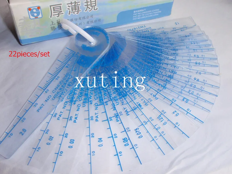 0.05 to 1.5mm Thickness Plastic Metric Filler Feeler Gauge 18 blades/set  Gap Measuring Tool for Measuring Gap