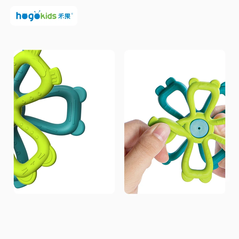 OEM Wholesale  BPA Free Cute Cartoon Shape Silicone Teether Baby Chew Toy Teether