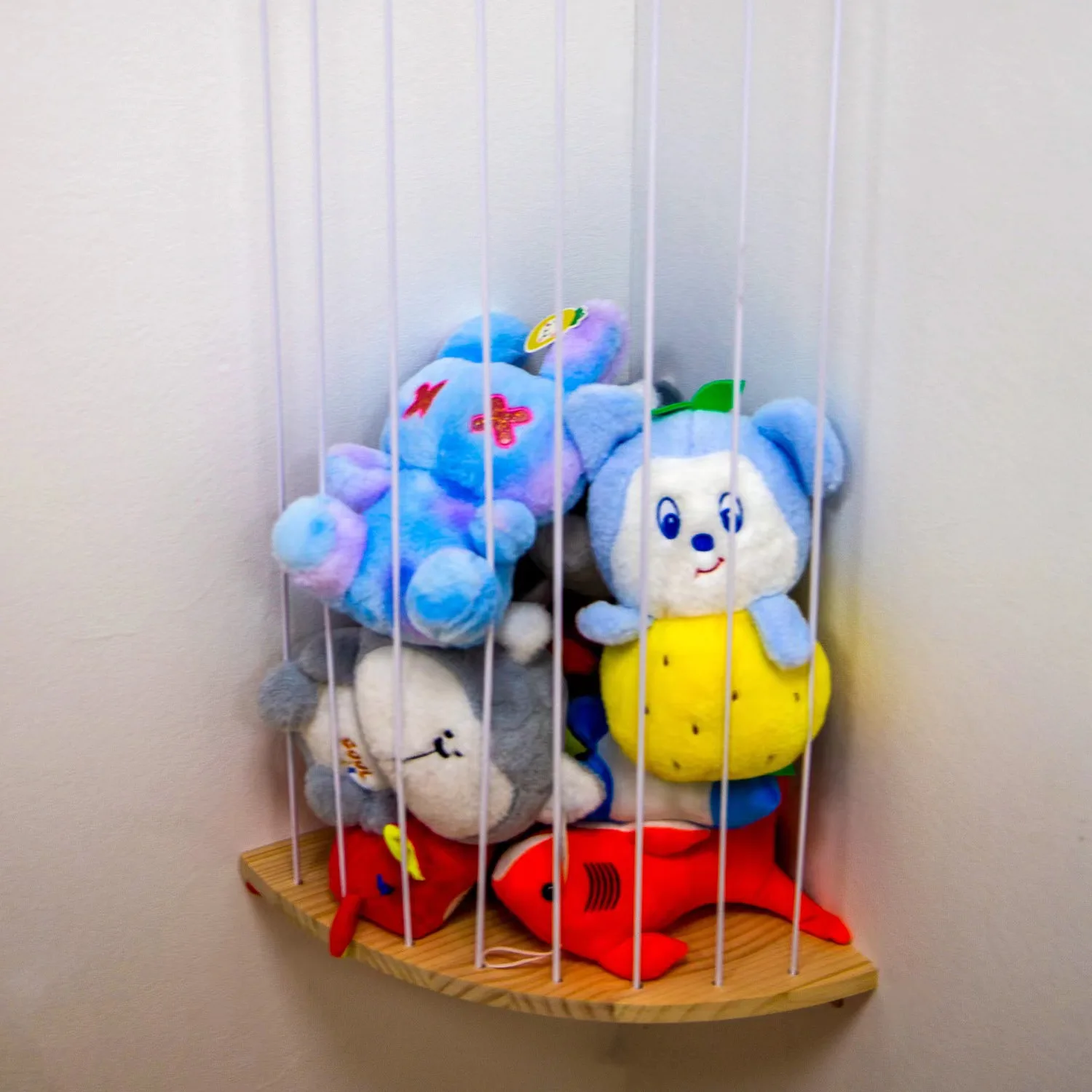 High quality Corner Plush Toy Storage Rack Soft Toy Organizer Wooden Plushes Organizer Wood Toy Storage for Kids Bedroom