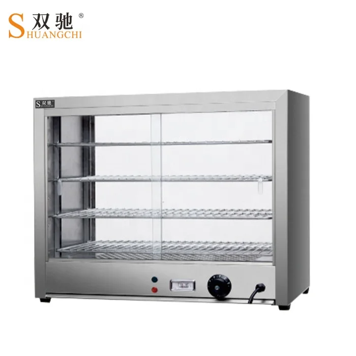 Full stainless steel KFC use glass display cabinets commercial  hot food display cabinets fried chicken warmer