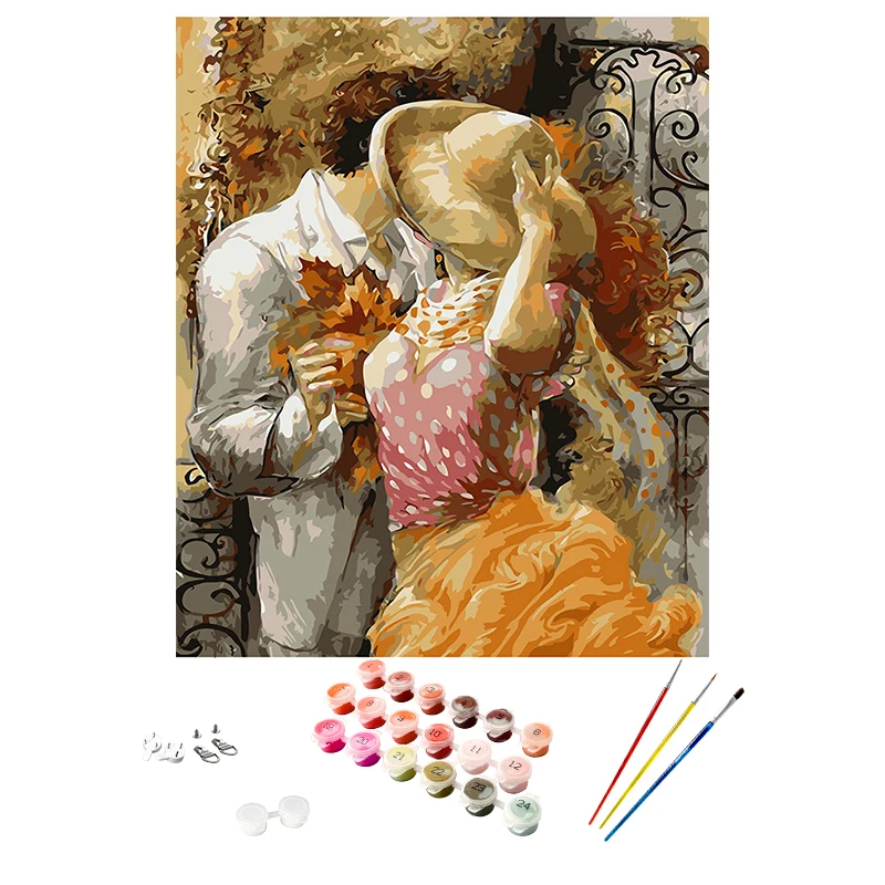 Customized 3D DIY Gift Romantic Classical Canvas Painting Wall Art Portrait Painting by Numbers for Home Decor