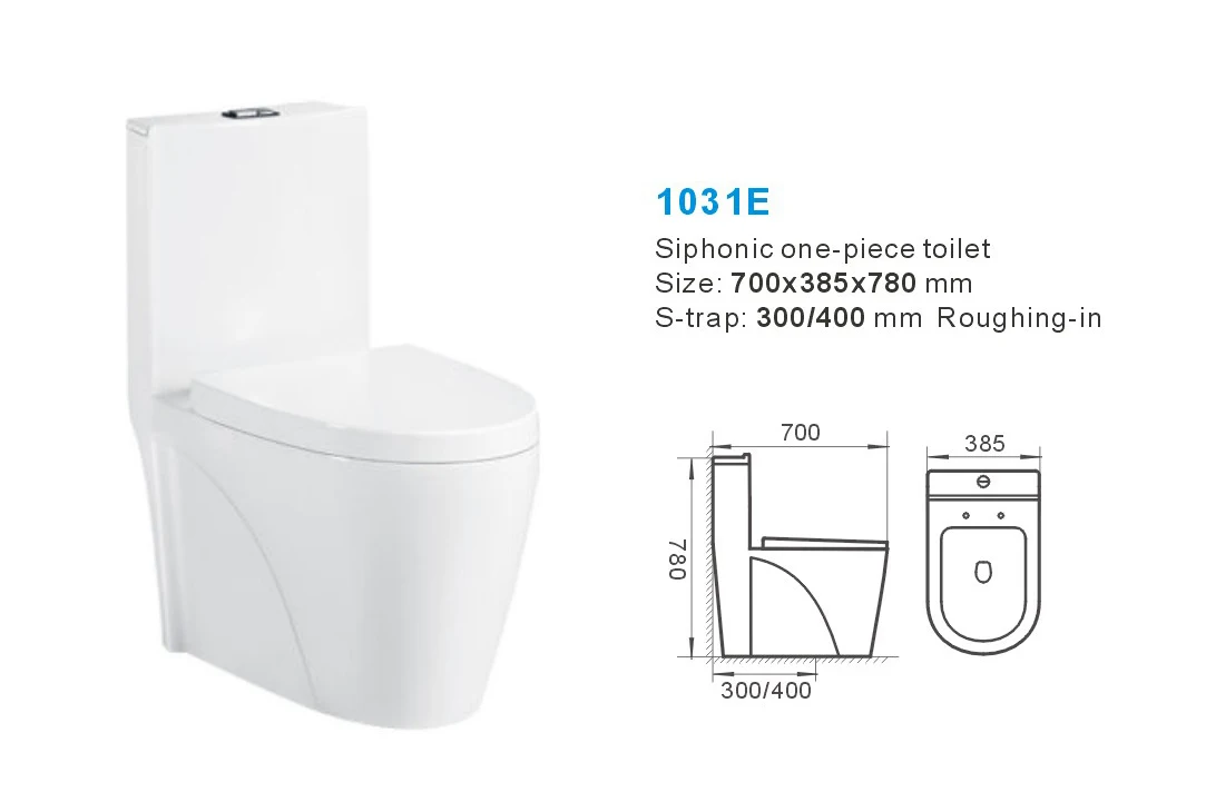 Sanitary Ware Water Saving Eastern Style Siphonic Ceramic One Piece Toilet Bowl