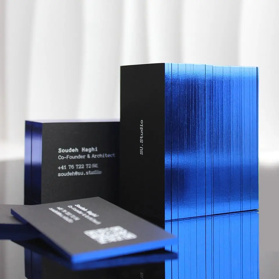 Luxury Gold Foil Edge Laser holographic Color Printing Business Card