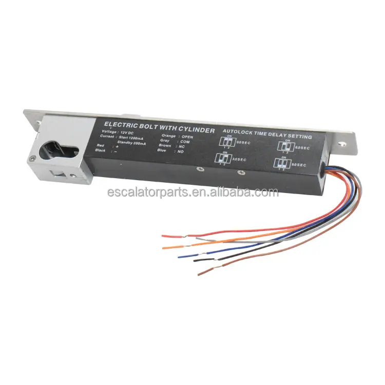 Elevator 304 Stainless Steel Electric Drop Bolt Lock with Cylinder 12V DC