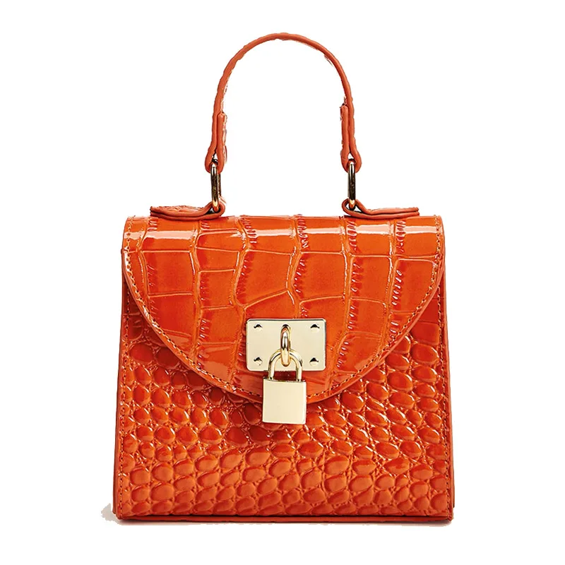 eu market exclusively for summer crocodile pattern PU leather chain lock hand shoulder bag mini bag