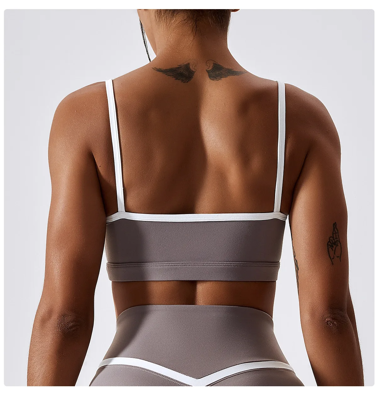 2023 splicing contrast color nude yoga bra lulu running sports underwear shockproof fitness clothing top women bra