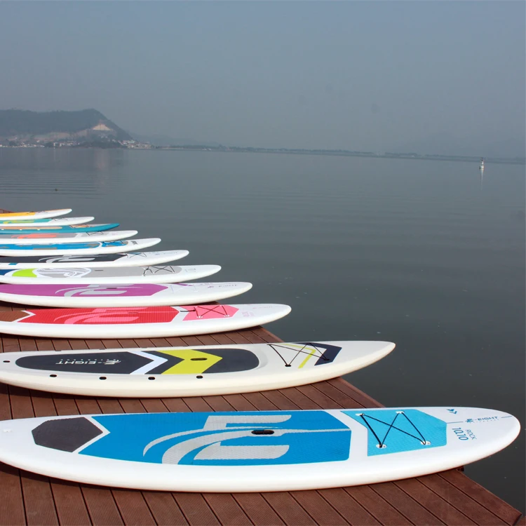 Customized logo wholesale solid molded durable plastic foam fishing hard surfboard paddle sup board paddleboard for yoga