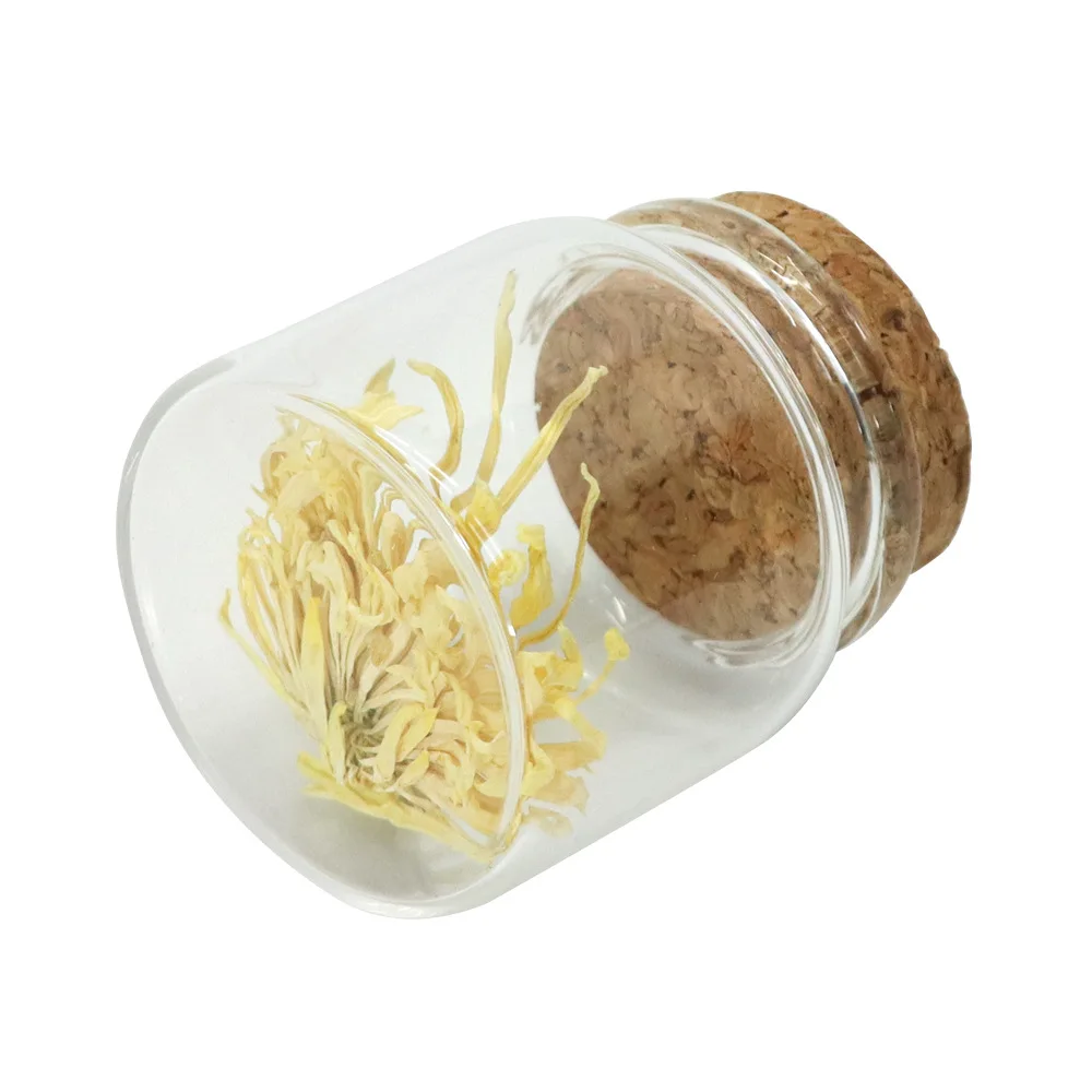 Smell Stash Jars Honey Airtight Glass Jar 2 Oz With Lid For Spices Wooden Lid