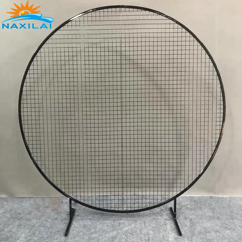 NAXILAI High Quality Hot Selling Gold Color Flower Wall Stand Frame Gold Mesh Backdrop Stand