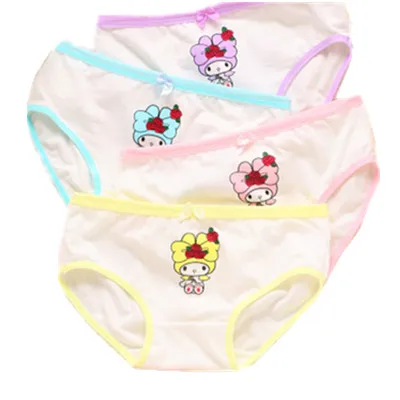 Cartoon Printing Fashion Kids Thong Girl Underwear Combed Cotton Kids Children Panties