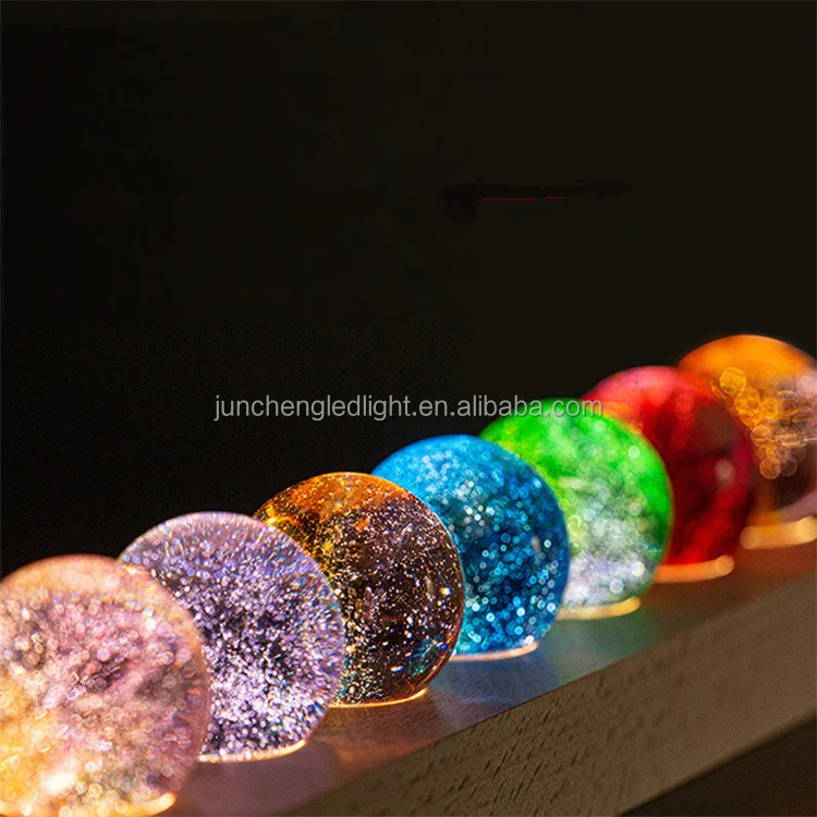 Christmas Day Birthday Gift Carved Solar Globe System Novelty Projection LED Night Light Luminous 3d Custom Crystal Ball