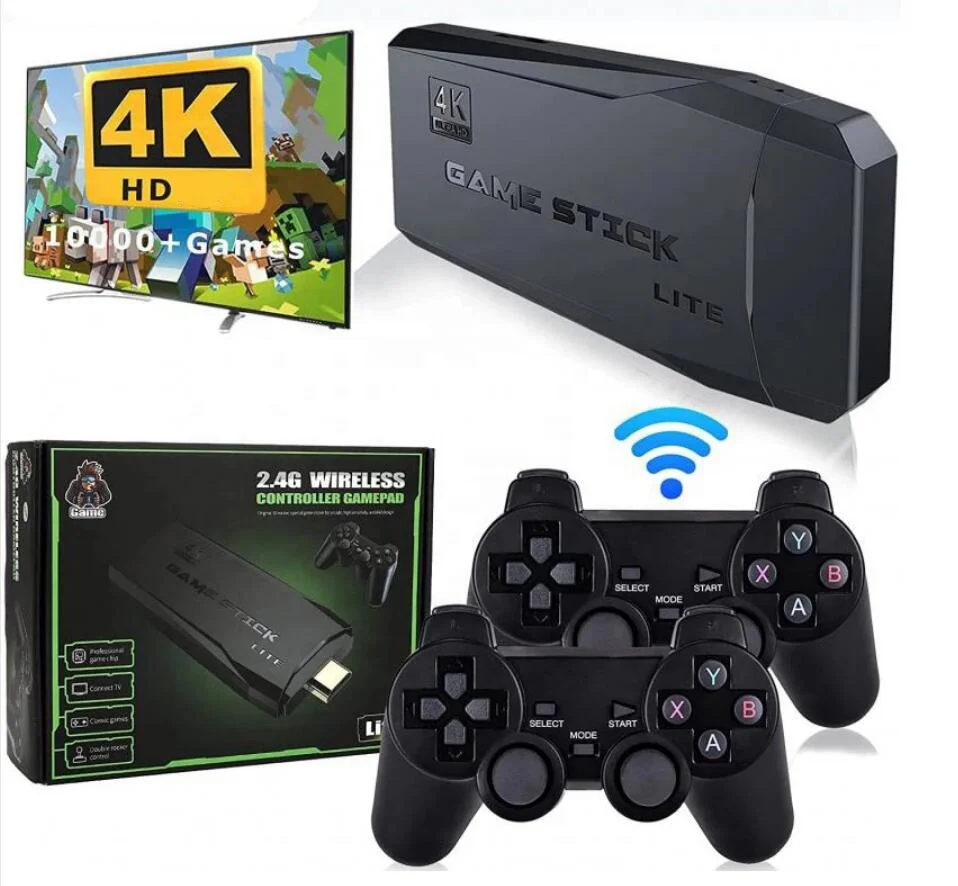 Wholesale 4K HD Game Stick With 3500/10000 Classic Games TV Video Game Console With 2.4G Dual Wireless Controller