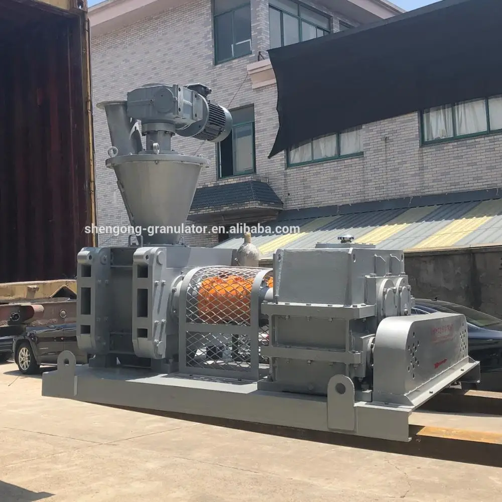 Industrial chemical mineral inorganic fertilizer powder auger pre-compress double roller compacting briquet machine manufacturer