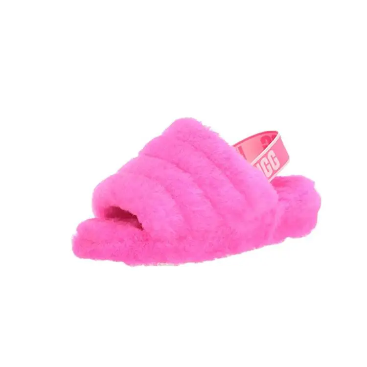 2024 Winter Lychee Bubble Slides Cotton Bubble Slipper Ladies Outdoor Sandals Home Massage Plush Bubble Slides