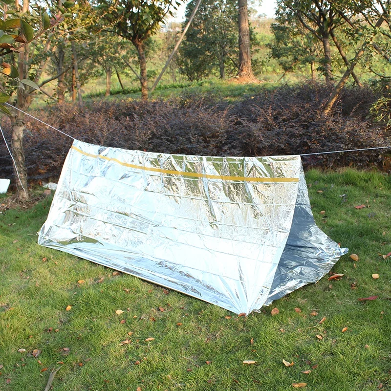 Emergency Camping Canvas Tent Emergency Tube Tents Lightweight Compact Rescue Large Foil Emergency Survival Shelter for Camping