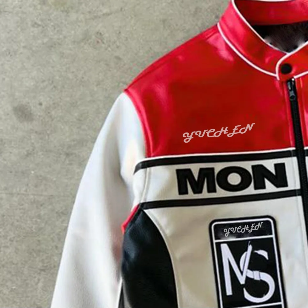Custom Logo Letterman Jacket Fleece Winter Embroidery Pu Leather Patch Biker Motorcycle Leather Jackets For Men