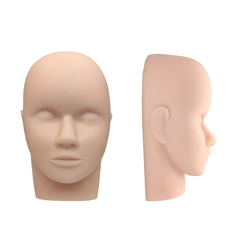 High Quality Permanent Realistic Doll Makeup Skin Rubber Training Mannequin Practice Eyelash Lash Extension Silicone Head Model