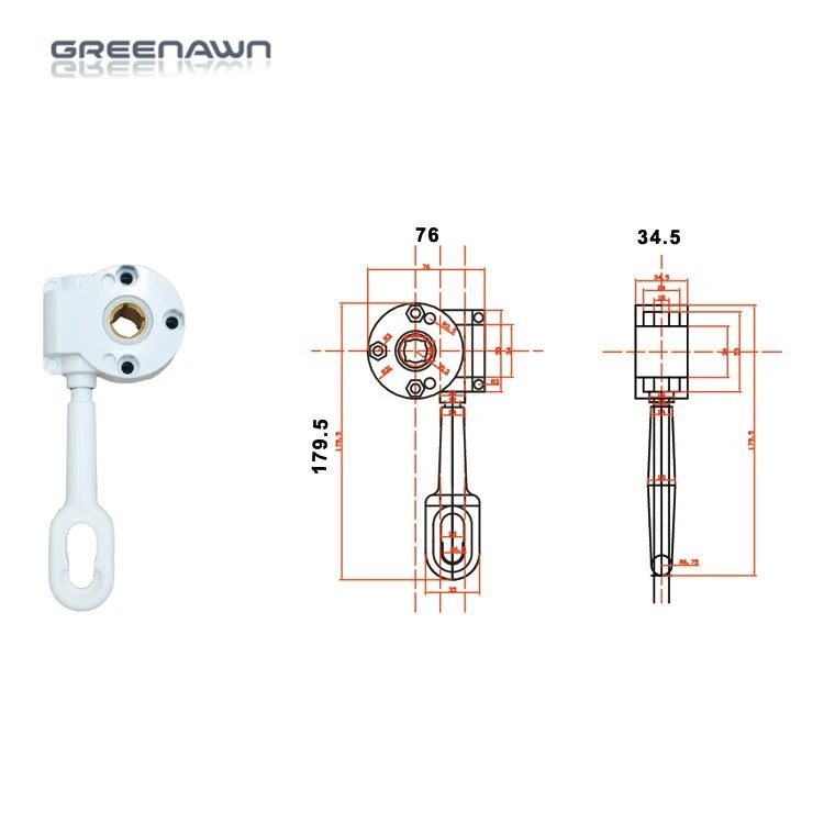 Wholesale Outdoor Retractable Manual Awning Parts 1:11 Gearbox Awning Components
