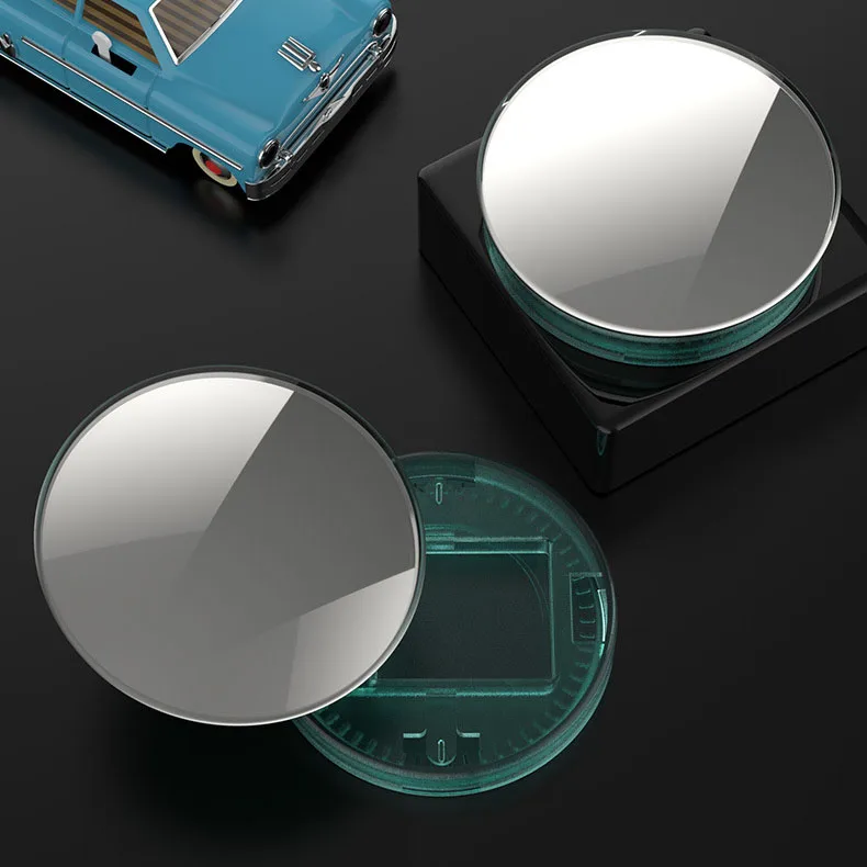 3R Small Round Car Blind Spot Mirror,  Foldable Adhesive Side View Mirror, Transparent Automobile Rear view Mirror