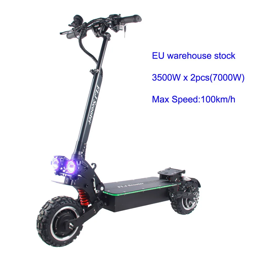 FLJ Europe Warehouse Free Shipping Adult Electric Scooter Kick Bike Folding Mobility E Scooter With 2 x 45A Controller