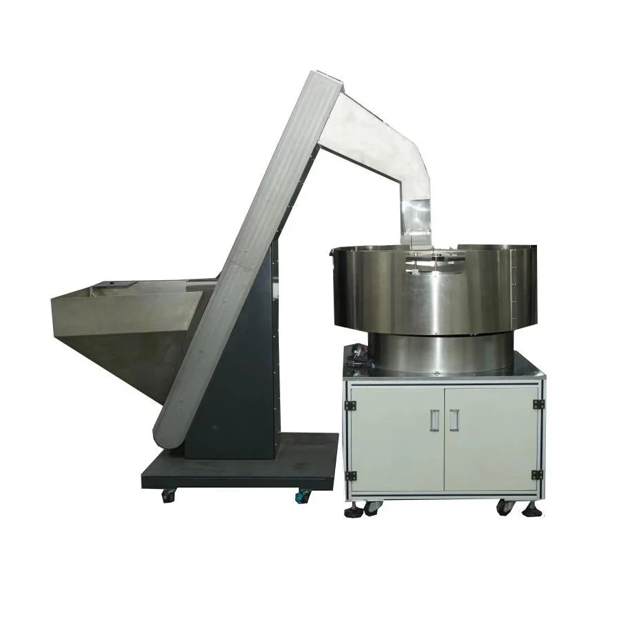 
Vibratory parts feeder bowl system with conveyor elevator hopper 
