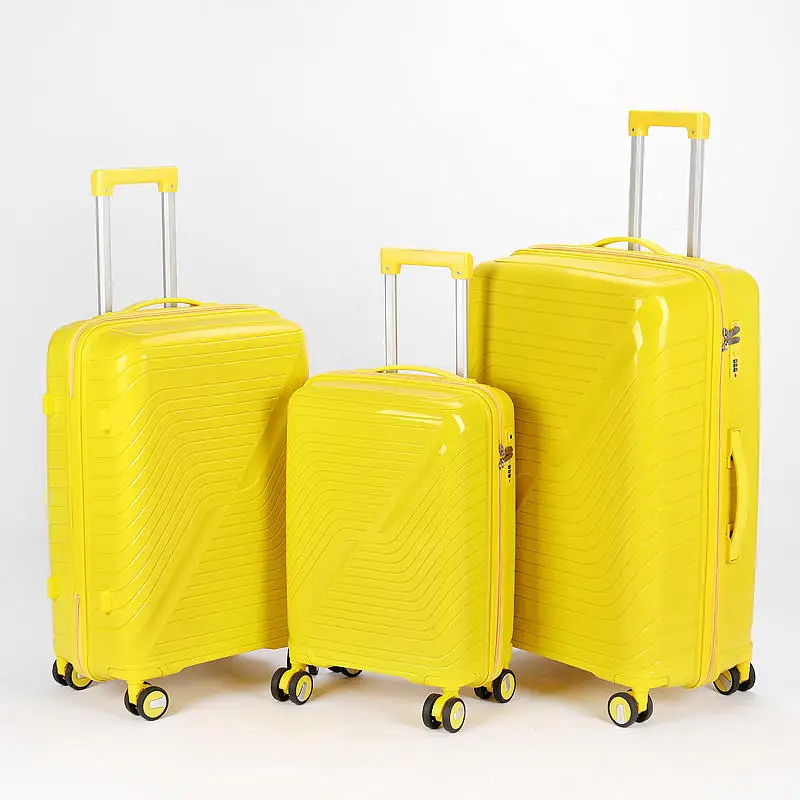 Изготовленный на заказ водонепроницаемый чемодан 20 23 28 дюймов Valise PC ABS сумка для тележки алюминиевый TSA Женский комплект багажа PP