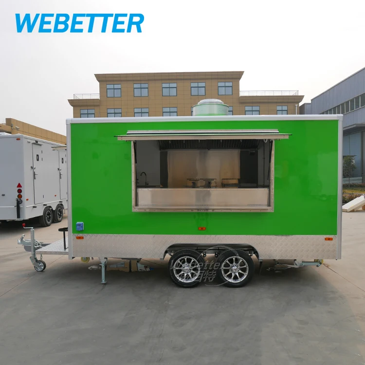 WEBETTER Street Mobile Fast Food Truck Concession Trailer Square Mobile Food Trailer With Full Kitchen Equipments For Sale