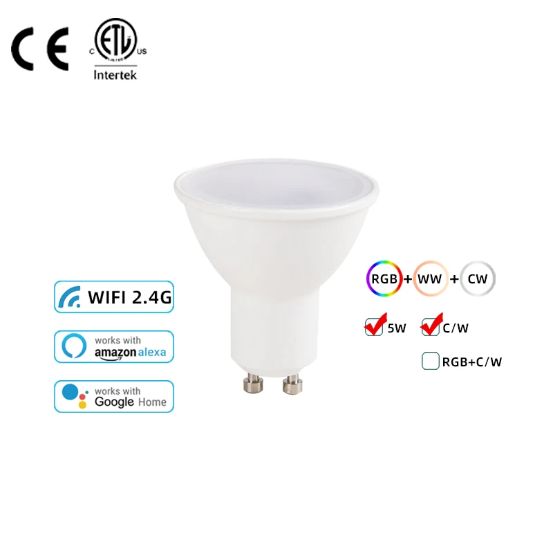 China Factory Alexa Google Home Tuya Smart Lighting Wifi Led Bulb Light GU10 Spotlight AC100-240V SKD RGB Music Lamp Bulbs