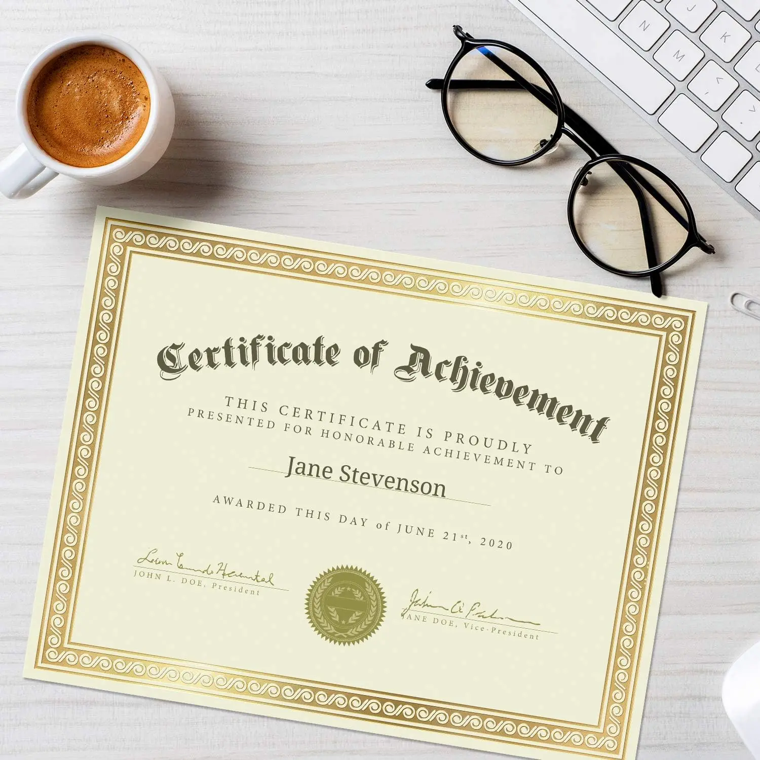 Sports Certificate Gold Border Award Certificates for Graduation Diploma Plain Certificate Paper for Awards