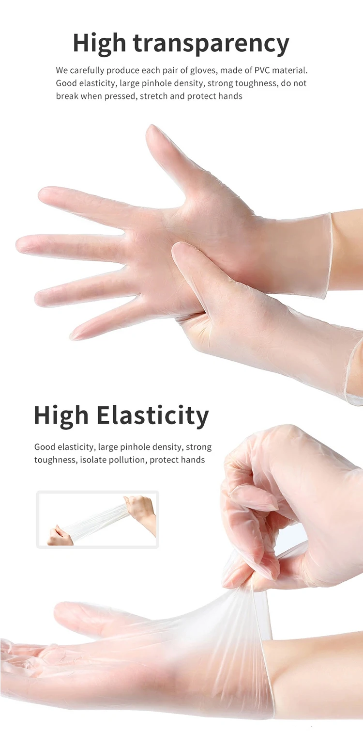 Factory Outlet premium vinyl powdered gloves disposable powder free hardy disposable vinyl gloves white