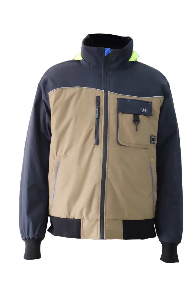 Custom Logo Mens Multi-pocketed Durable Ripstop Waterproof Polyester Company Cargo Workwear Uniform Work Jacket