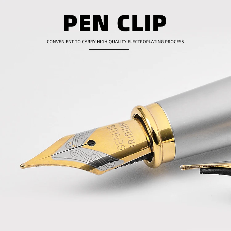 2022 Business Promotional Gift Pen With Box Set Luxury Calligraphy Fountain Pen Ink Cartridge Gift Metal Pen Set