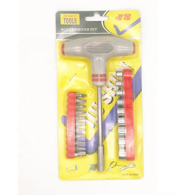 21 шт. Т-образная ручка прочные крепкие Многовинтовые биты и розетки набор магнитных отверток