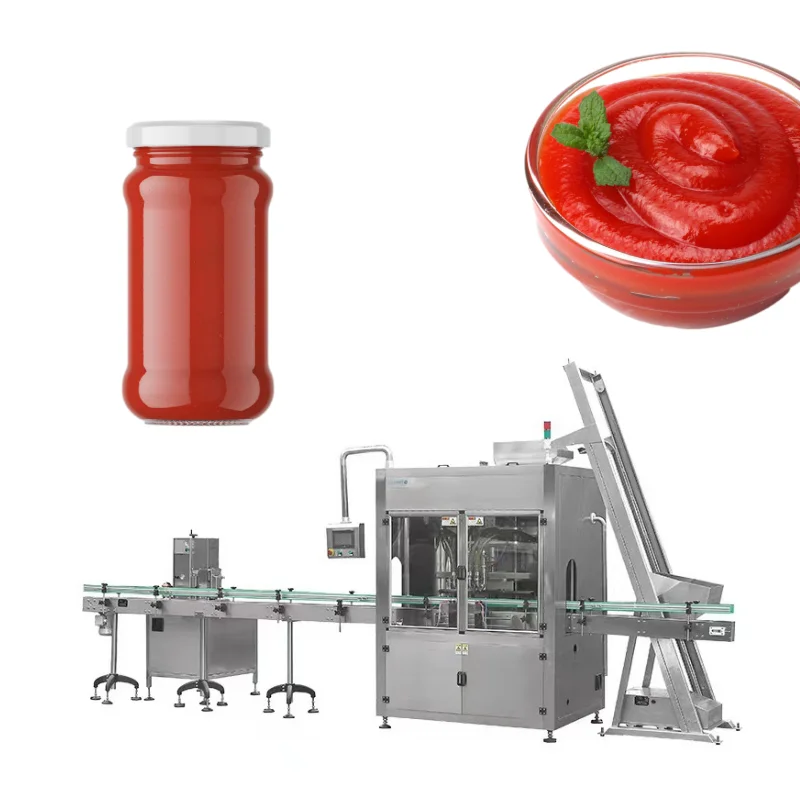 Automatic Factory Price Paste Tin Can Fruit Jam Chili sauce Glass Bottle Filling Sealing Machine