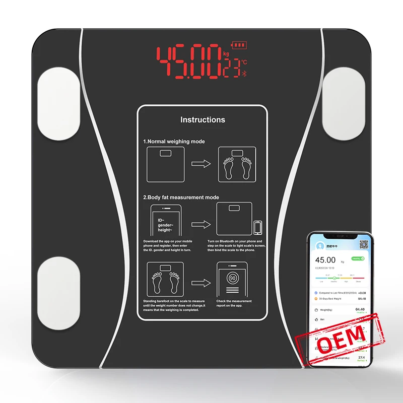 Пользовательские новые электронные весы Bmi Bluetooth 180 кг/396lb вес жира тела цифровые весы для ванной комнаты