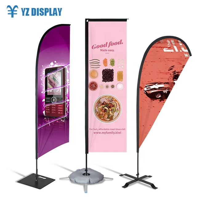 Beach flag pole sale now open house car wash custom printed feather flag for Advertising and Promotion