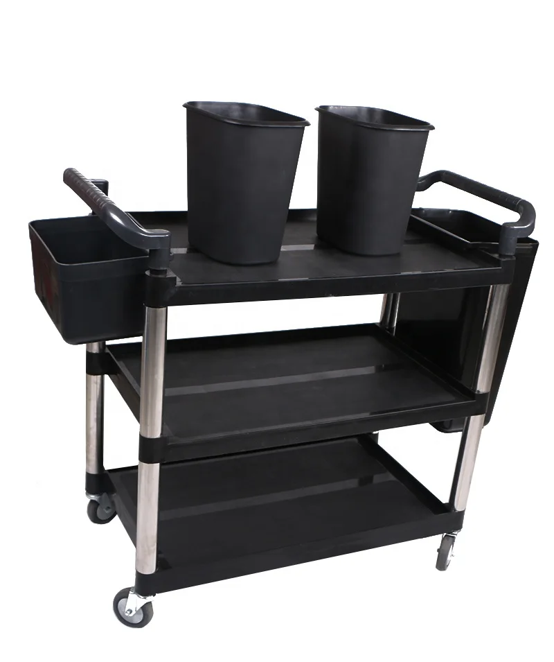 Коммерческая тележка для обслуживания ресторанов хозяйственная с 4 роликами