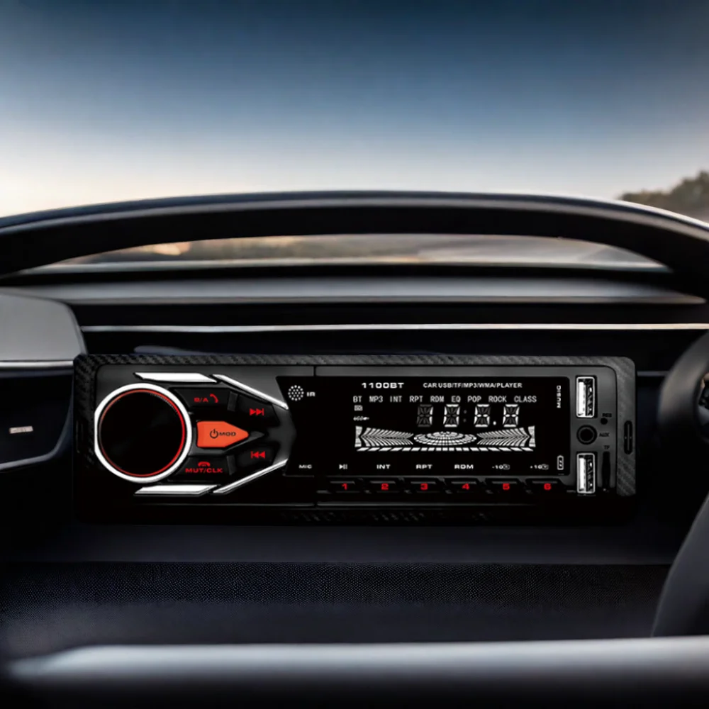 Universal 1 Din Car MP3 Player with LCD Display and Bluetooth Aux-in FM Receiver SD USB Tuner Charger Combination