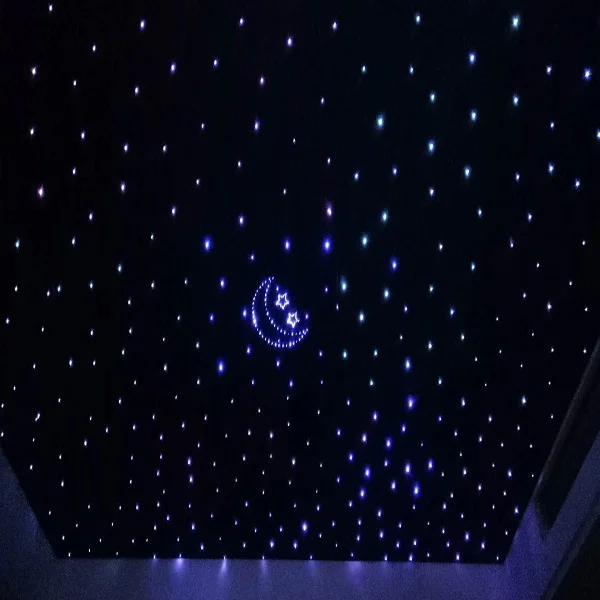 Led Fiber Optic Light Panel Starry Sky Panel Star Light 60*60Cm Polyester Acoustic Board Home Ceiling Fibre Optic Ceiling Light