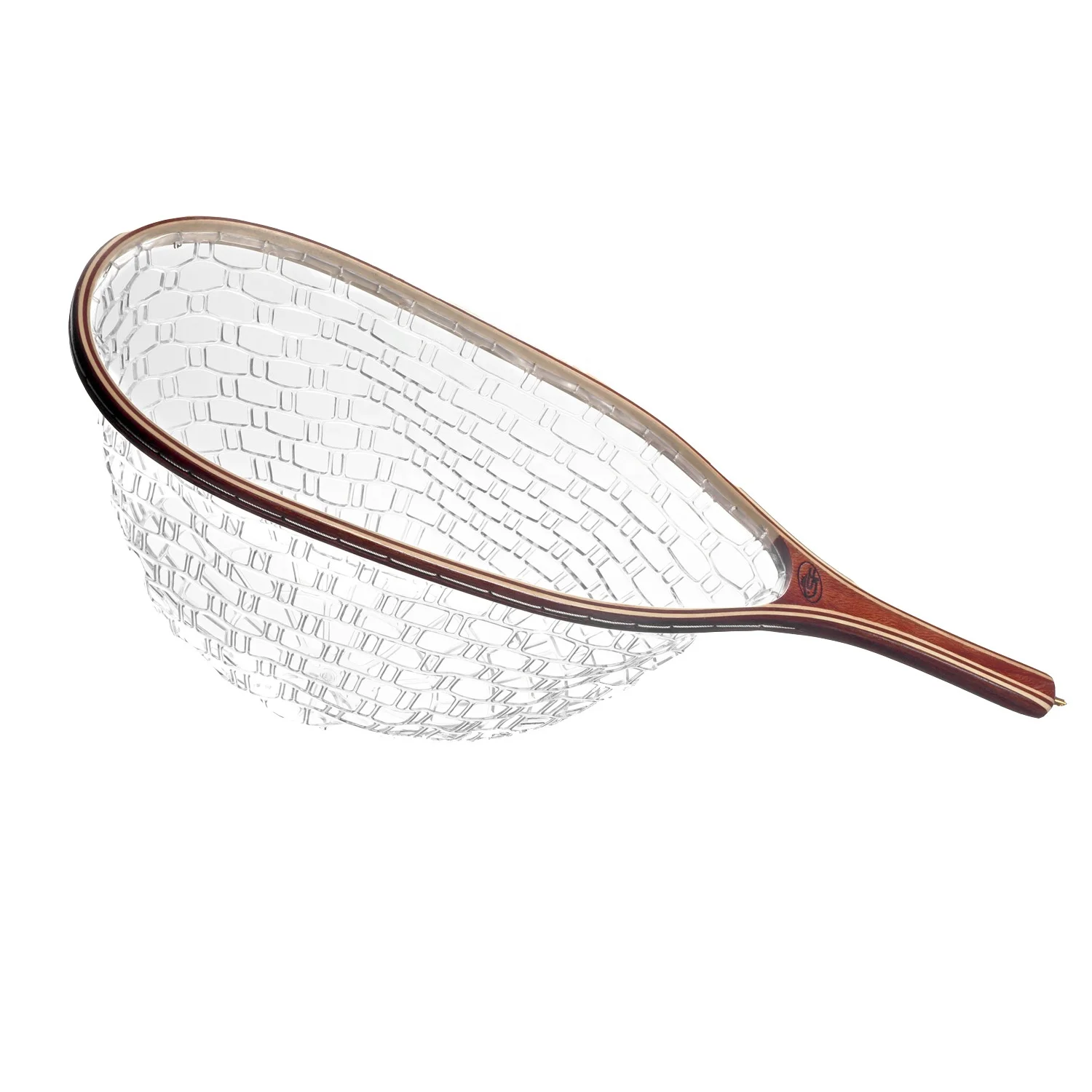 Fly Fishing Landing Net Soft Rubber Mesh Trout Net Catch Wood Net (Tear Drop)