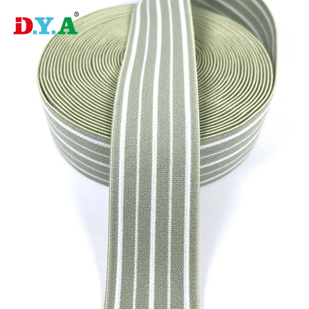 Custom size hot selling high quality striped polyester elastic band for clothes and shoes