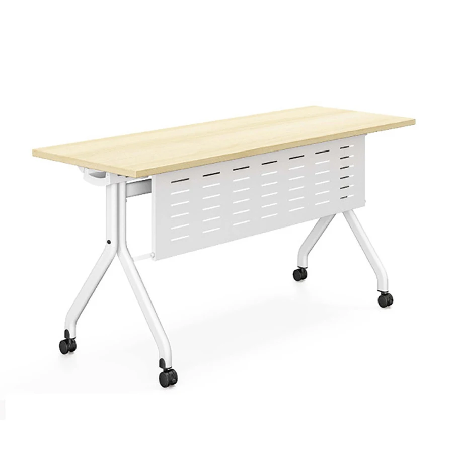 Folding training table with wheels