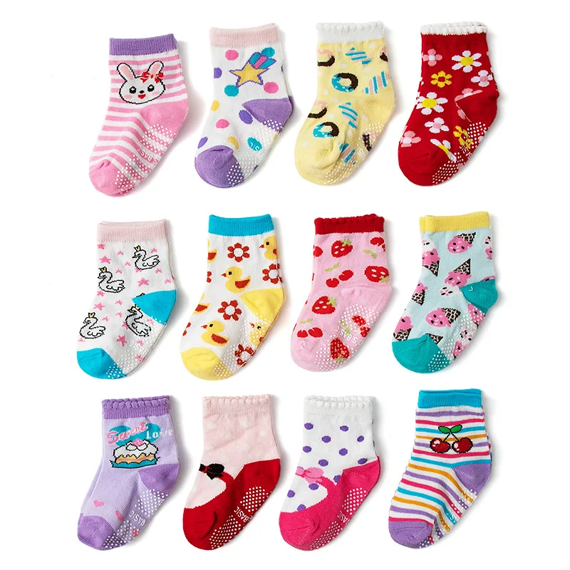 2024 new Baby Socks girl Non Slip Cotton cartoon Kids learn to walk wholesale children Breath Anti Slip Baby Socks