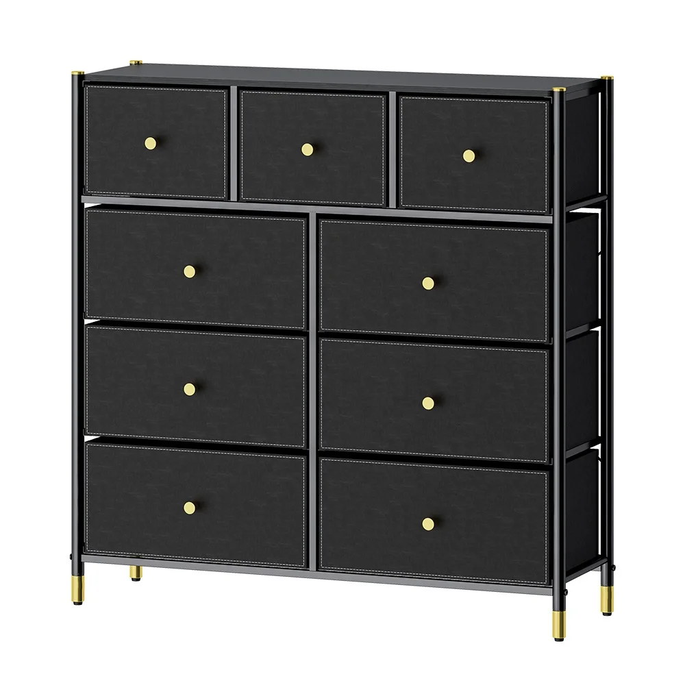 Attractive design Customized Storage Chest Storage Chest Drawer Black Dressers 6 Drawers Bedroom Furniture Modern